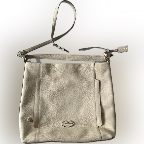 Coach Handbags - Coach Cream/ Peach Leather Crossbody Bag